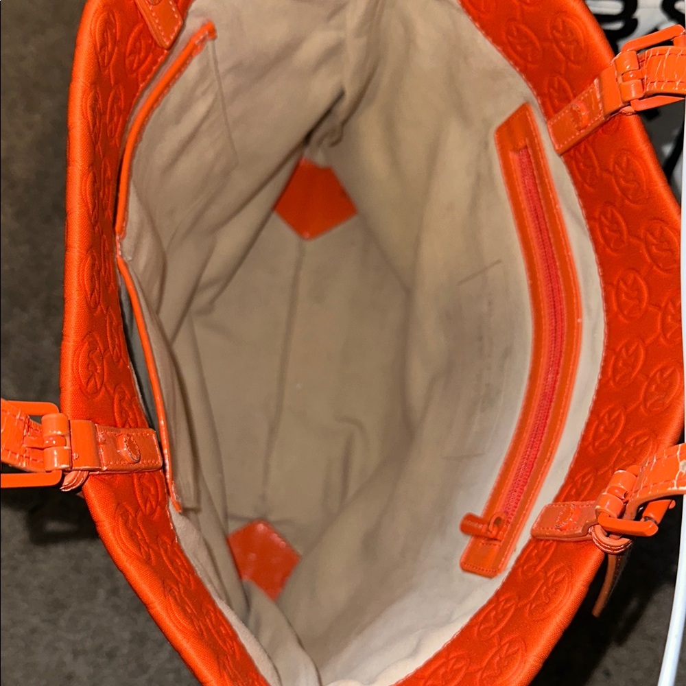 Michael Kors Orange Embossed Tote - Picture 9 of 12
